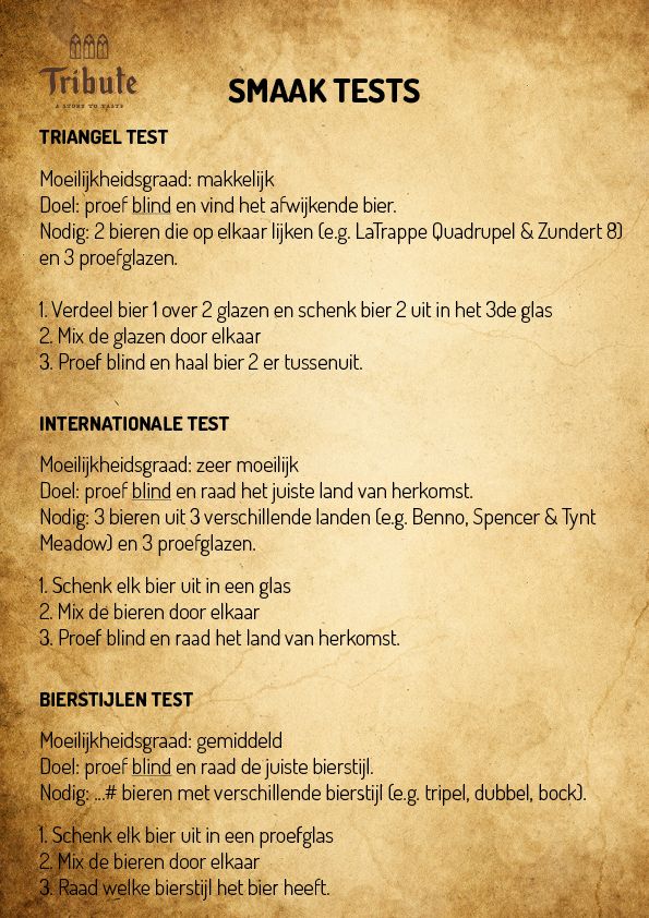 Tribute Tests Dutch